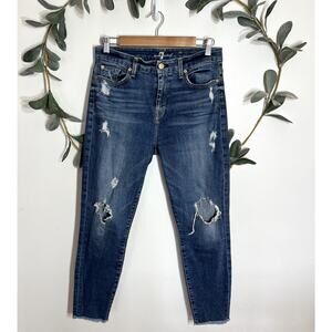 7 For All Mankind High Waist Ankle Skinny Jeans LAST CALL